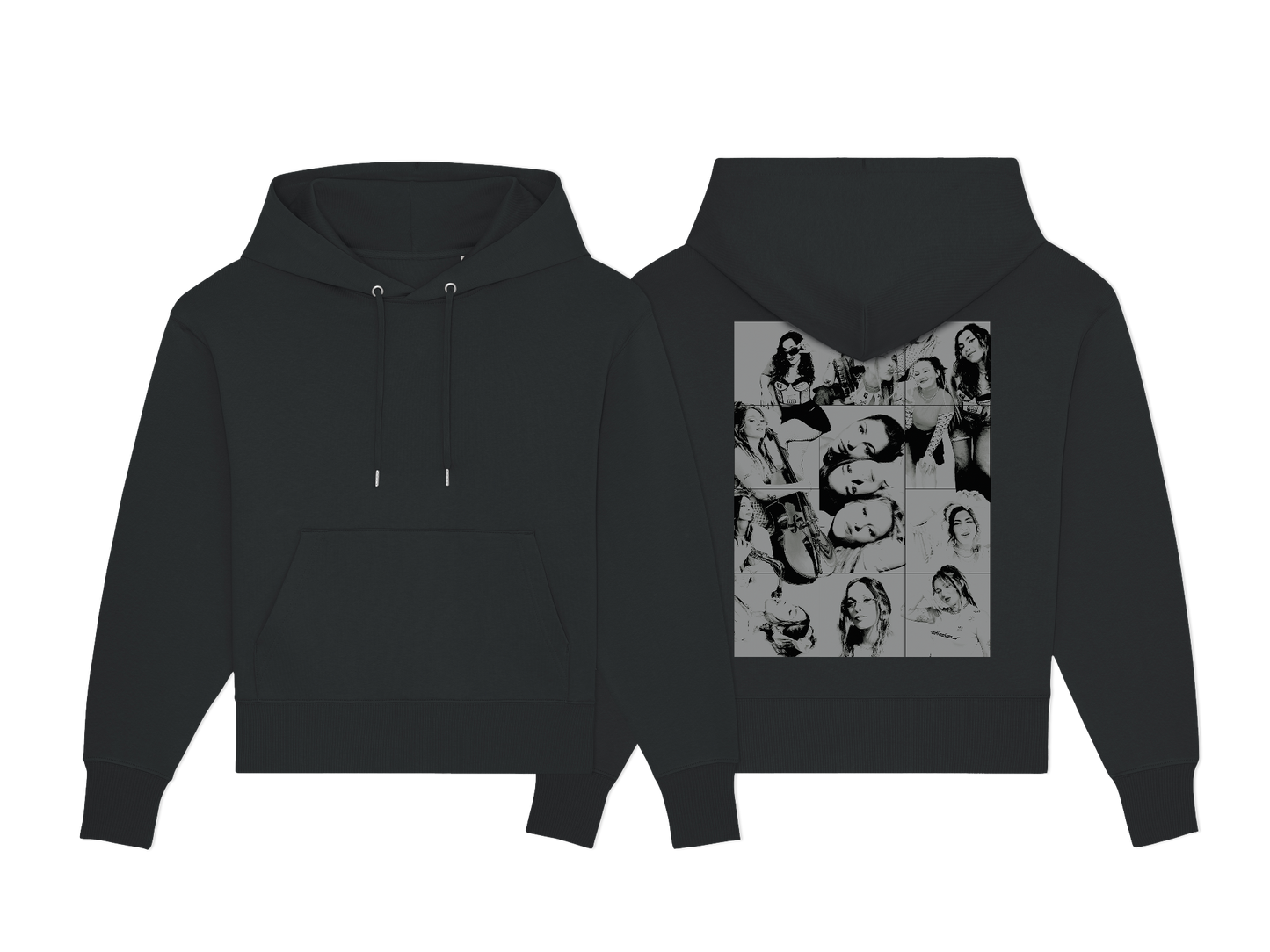 Sweat à capuche Noir L.E.J Collage Edition